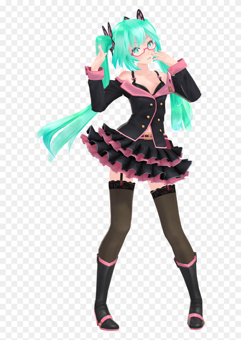 589x1126 Hatsune Miku Sweet Devil Outfit, Costume, Performer, Person HD PNG Download
