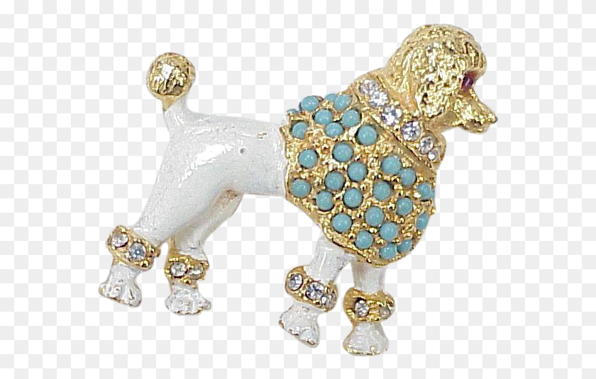 568x475 Hattie Carnegie Poodle Brooch Enamel Faux Turquoise Toy Poodle, Cuff, Accessories, Accessory HD PNG Download