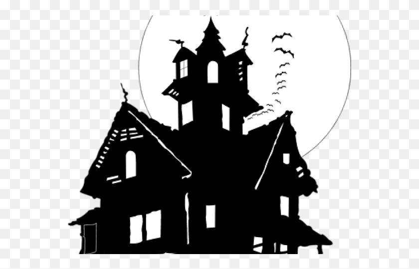 569x481 Haunted House Clipart No Background, Stencil, Poster HD PNG Download