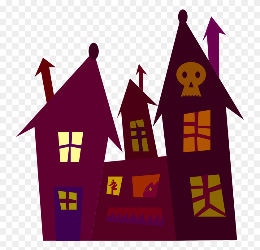 738x750 Haunted House Drawing Silhouette Cartoon Costume Clip Art, Clothing, Apparel, Tree HD PNG Download