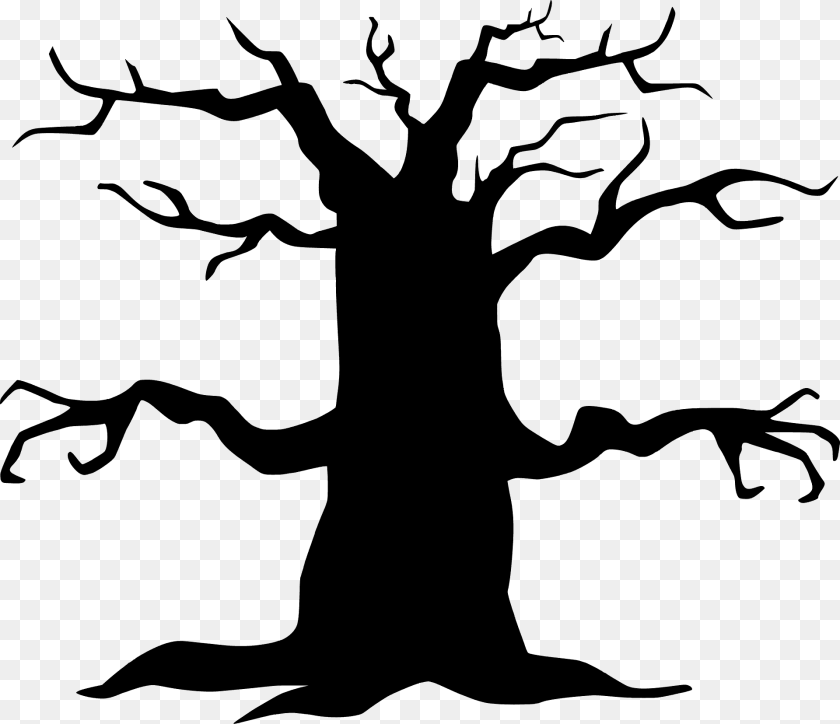 Haunted Tree Silhouette, Stencil, Animal, Kangaroo, Mammal Sticker PNG
