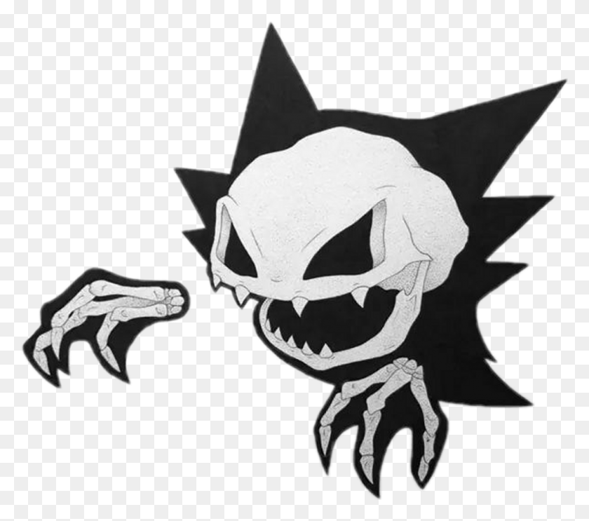 1024x897 Haunter Pokemon Night Art Ghost Pokemon Skeletons, Symbol, Pirate, Stencil HD PNG Download