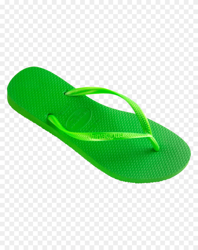 960x1231 Havaianas Neon Green Slim Flip Flops Havaianas, Clothing, Apparel, Calzado Hd Png