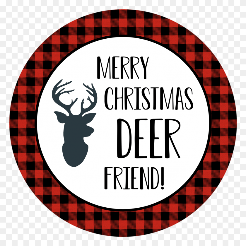 1879x1879 Have Fun Giving Your Deer Friends This Fun Christmas Tartan, Label, Text, Logo HD PNG Download