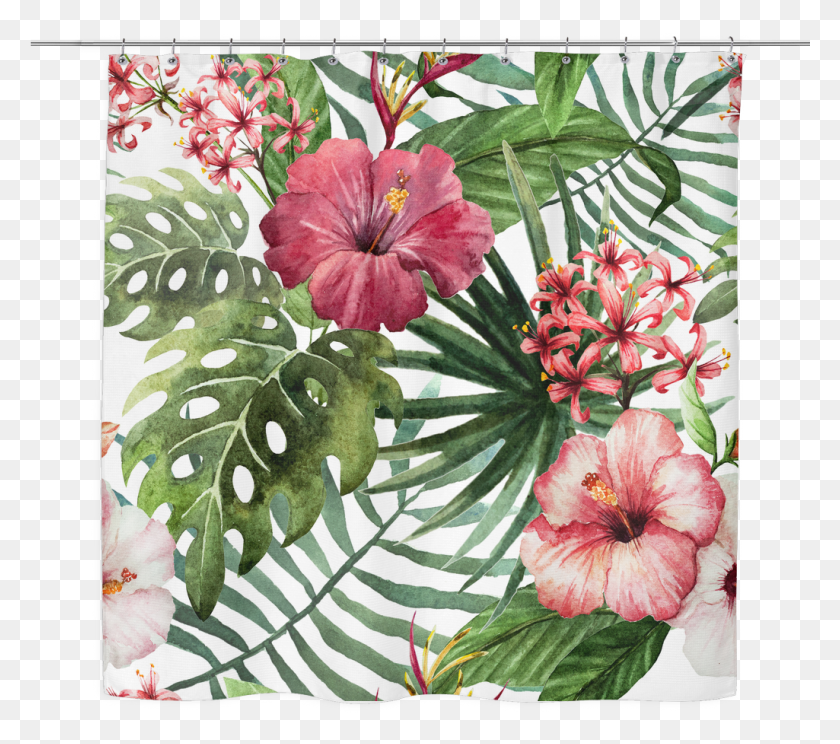 1025x899 Descargar Png Flor De Hawaii Cortina De Ducha D5 Bunga Hawaii, Planta, Flor, Diseño Floral Hd Png