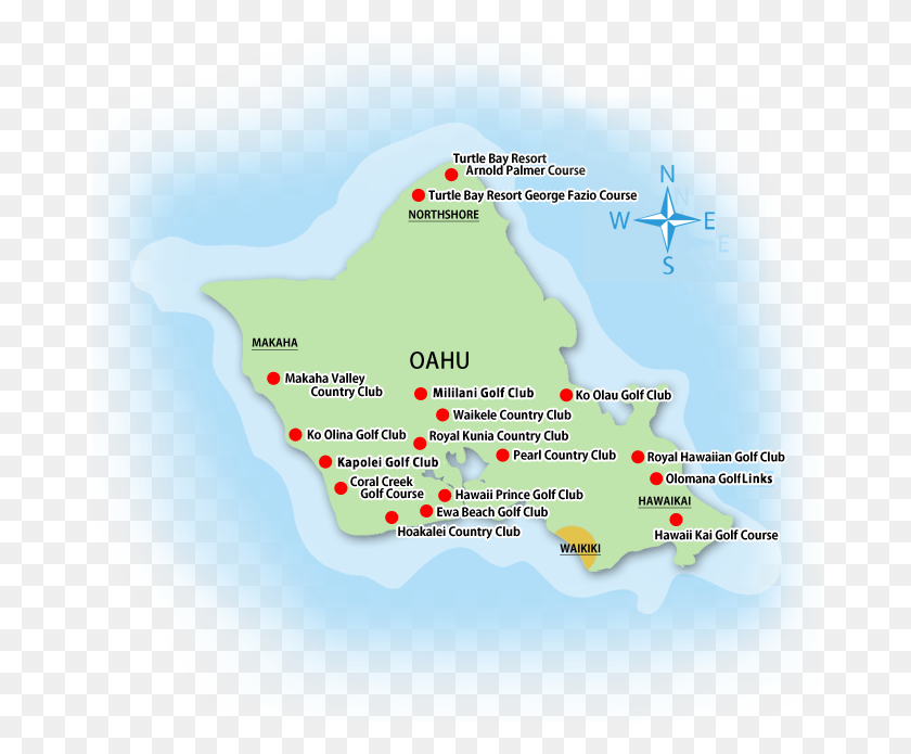 675x635 Hawaii Ideas Oahu Driving Tour Map Map, Diagram, Plot, Atlas HD PNG Download