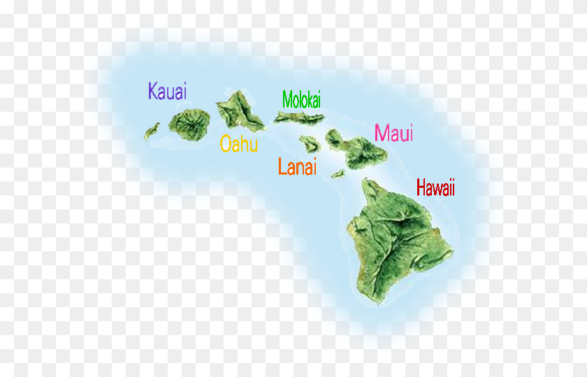 621x480 Descargar Png / Mapa De Las Islas De Hawái