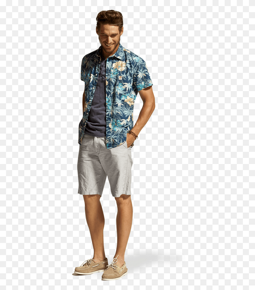 389x895 Hawaiian Shirt Bermuda Board Short, Person, Human, Clothing HD PNG Download