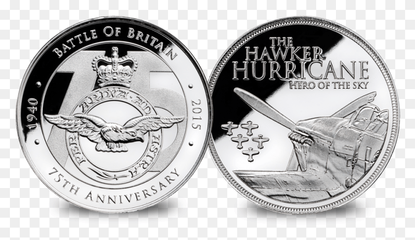 932x508 Descargar Png Hawker Hurricane Anniversary Medal Battle Of Britain 75Th Ann Coin, Dinero, Torre Del Reloj, Torre Hd Png