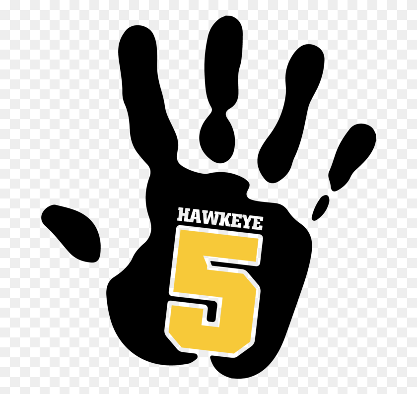 678x734 Hawkeye 5 Logo Hand Print With A Heart Inside, Number, Symbol, Text HD PNG Download