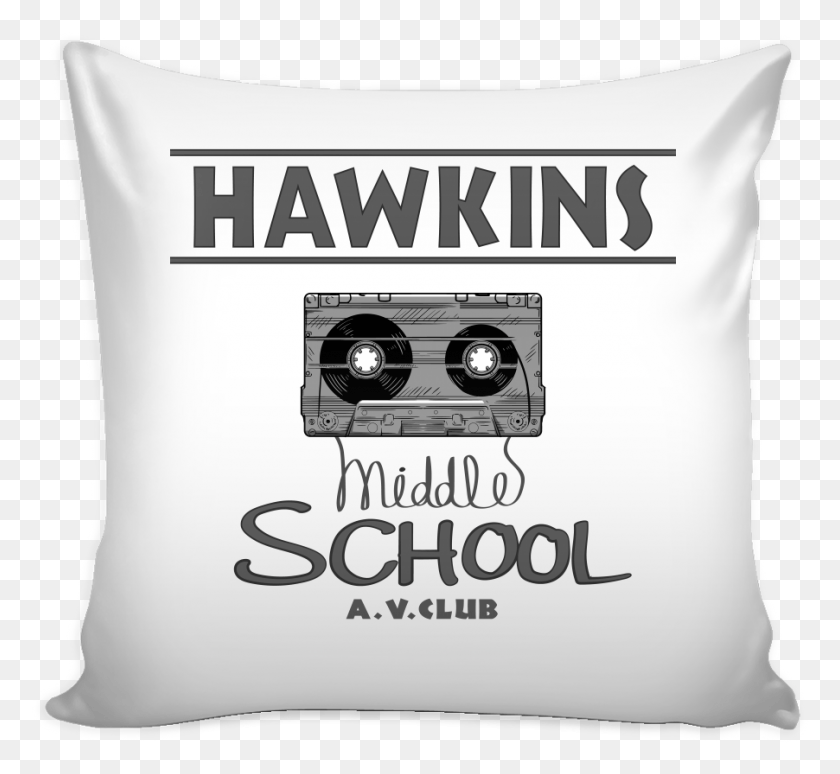 902x826 Hawkins Middle School Cassette Throw Pillow Covers Cushion, Camera, Electronics Descargar Hd Png
