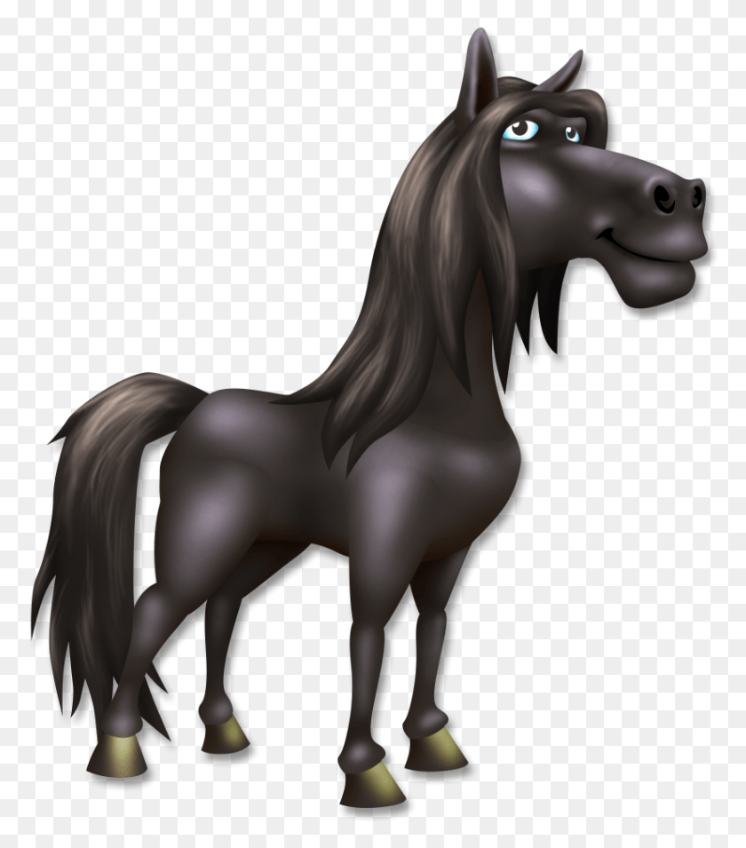 826x948 Hay Day Black Horse, Mammal, Animal, Foal HD PNG Download