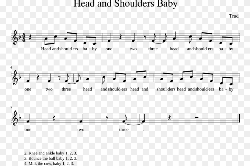 774x558 Head And Shoulders Baby Sheet Music For Piano Download Aixi Fan Fan Fan Partitura, Gray PNG