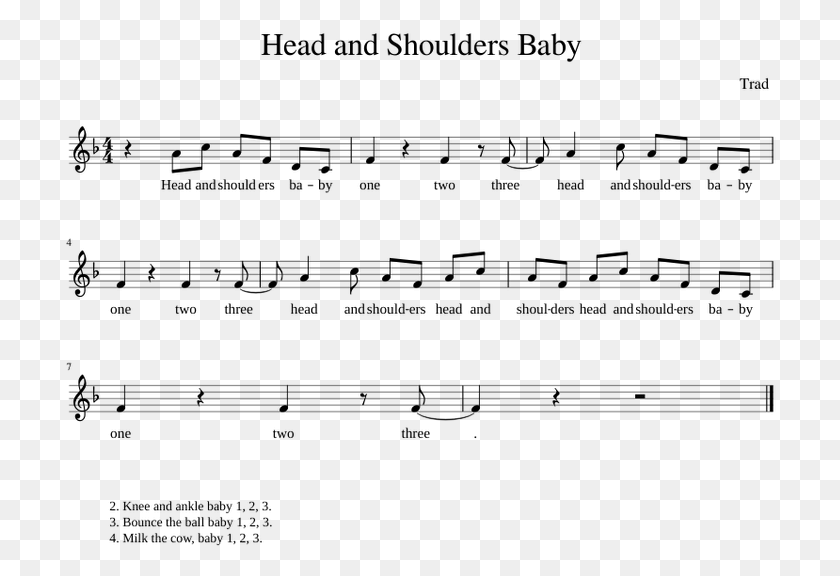 712x516 Head And Shoulders Baby Sheet Music For Piano Head And Shoulders Baby Sheet Music, Gray, World Of Warcraft HD PNG Download