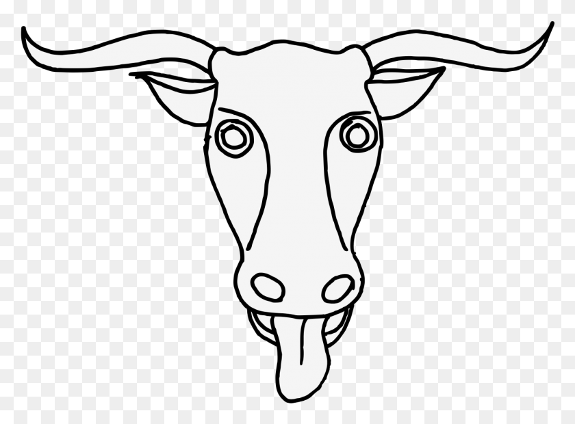 1359x977 Head Cabossed Sketch, Mammal, Animal, Bull HD PNG Download