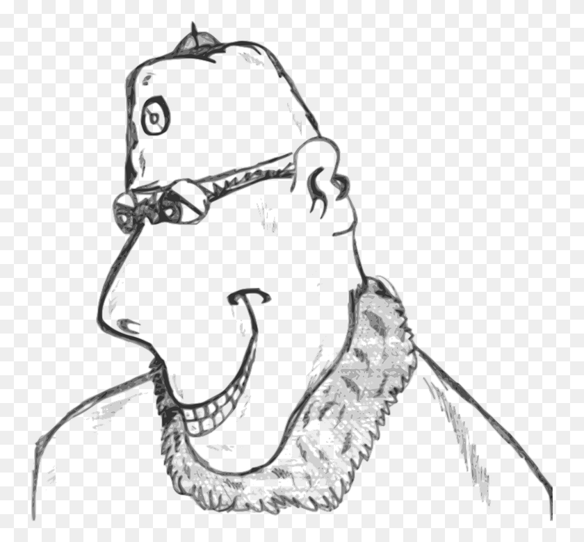 750x720 Head Man Strange Smiling Bald Big Head Face Weird Clip Art, Accessories, Accessory, Spoke HD PNG Download