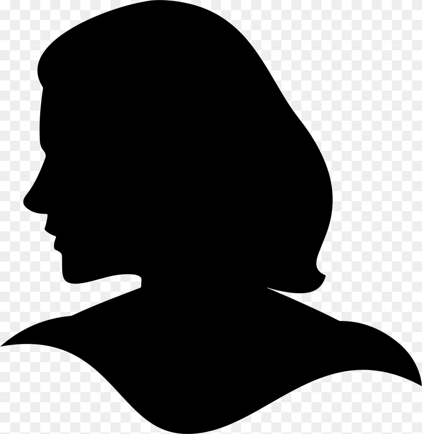 Head Silhouette Cliparts, Gray Sticker PNG