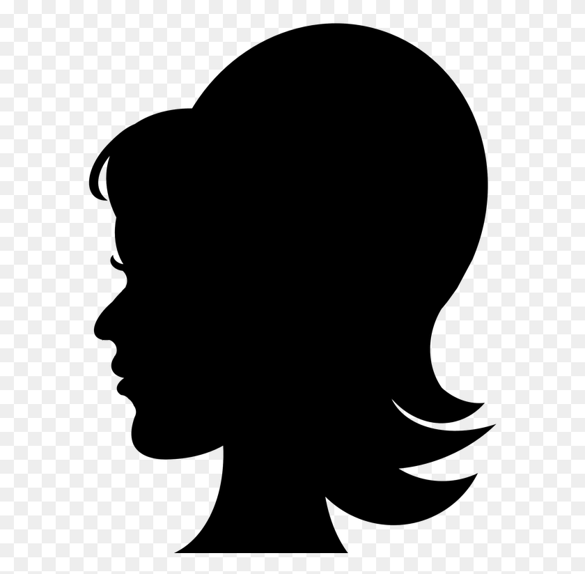 591x764 Head Silhouette Cliparts Silhouette, Hair, Spider Web HD PNG Download