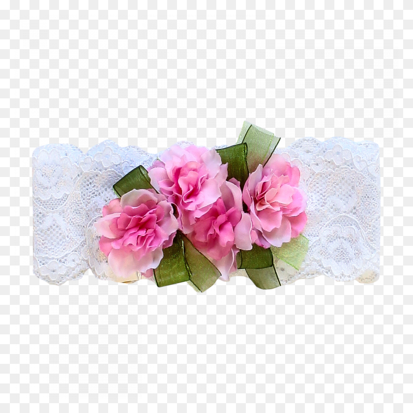 1100x1100 Headband In Lace With Flowers And Ribbons Garden Roses, Plant, Flower, Blossom HD PNG Download