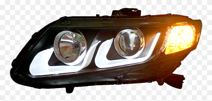 764x343 Headlight Honda Civic Fb Headlight, Light, Logo, Symbol HD PNG Download