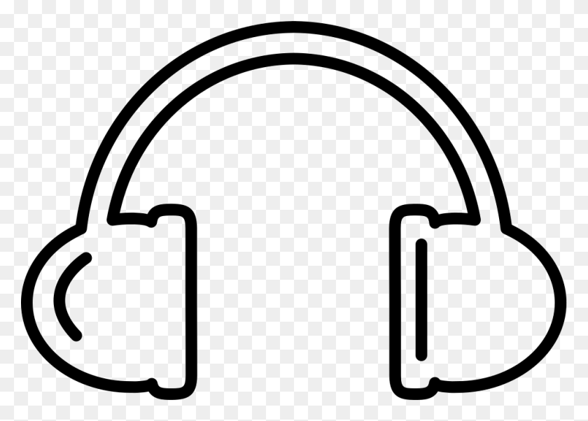 981x682 Headphones Outline Svg Icon Free, Number, Symbol, Text HD PNG Download