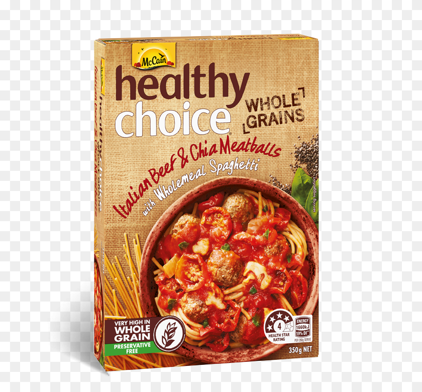 720x720 Healthy Choice Wholegrains Beef Amp Chia Meatballs With, Food, Menu, Text HD PNG Download