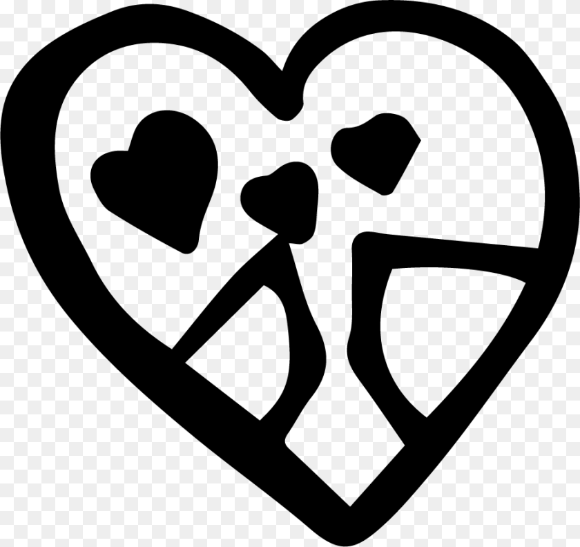 Heart, Stencil, Head, Person Sticker PNG
