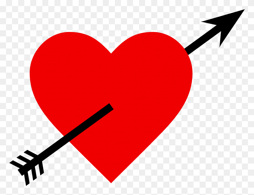 1954x1464 Heart And Arrow Image Heart With Arrow Through HD PNG Download