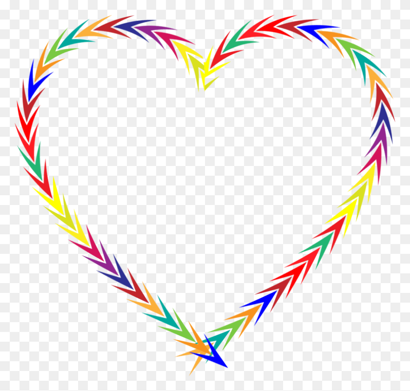 789x750 Heart Arrow Computer Icons Feather Love Heart Colorful Transparent, Balloon, Ball HD PNG Download