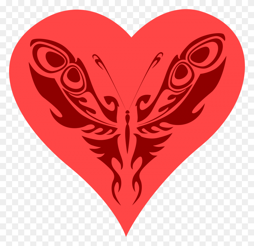 2400x2324 Heart Butterfly Tribal Butterfly, Cushion, Sweets, Food HD PNG Download