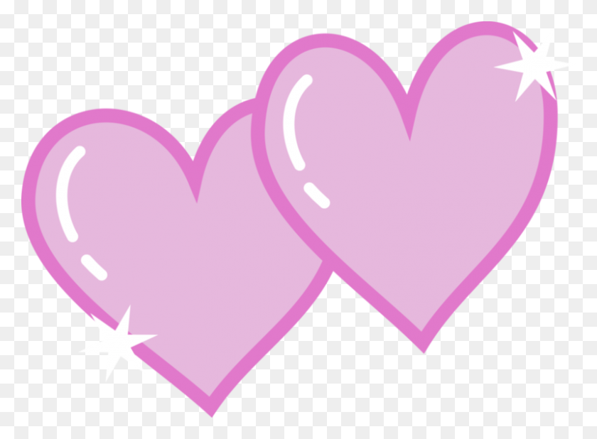 800x573 Heart Clipart Clipart Pink Double Heart Mlp Heart Cutie Mark, Cushion, Purple, Sweets HD PNG Download