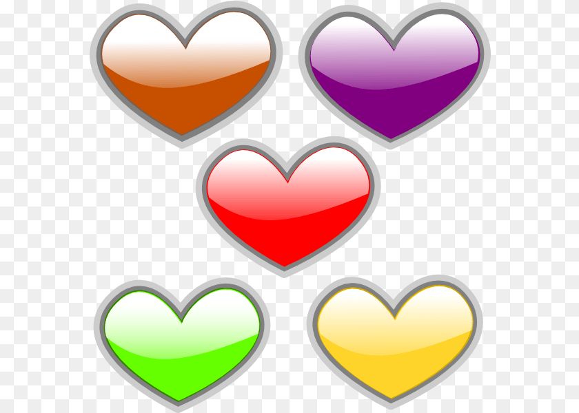 583x600 Heart Colored Neon Green Heart Queen Hearts Color Clipart PNG