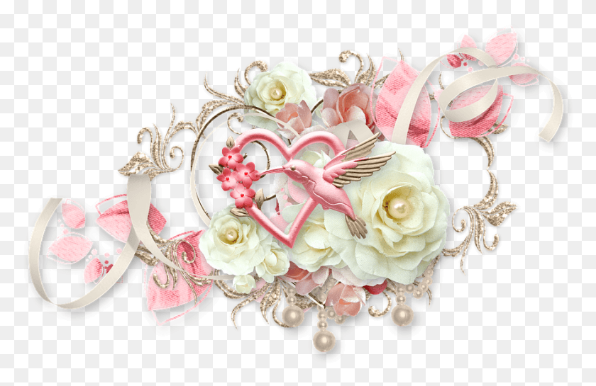 882x549 Heart Cluster Artificial Flower, Plant, Accessories, Accessory HD PNG Download