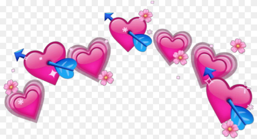 823x454 Heart Crown Cute Pink Emoji Heart Emoji Crown, Art, Graphics, Purple Clipart PNG