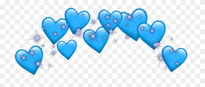1946x736 Heart Crown Emoji Blue Tumblr Sticker Adesivos Heart, Graphics, Light HD PNG Download