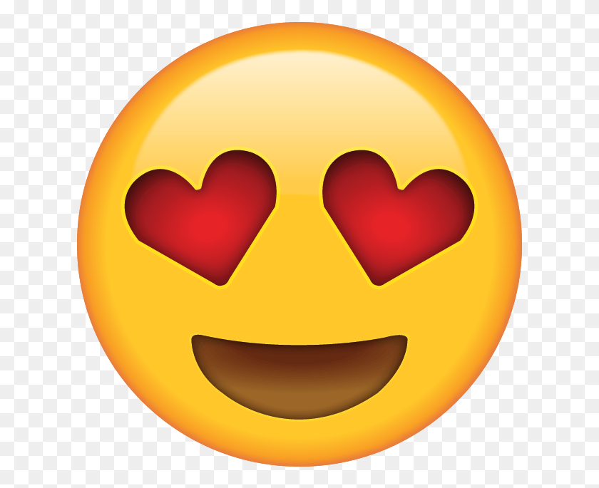 625x625 Heart Eyes Emoji, Heart, Pac Man, Label HD PNG Download