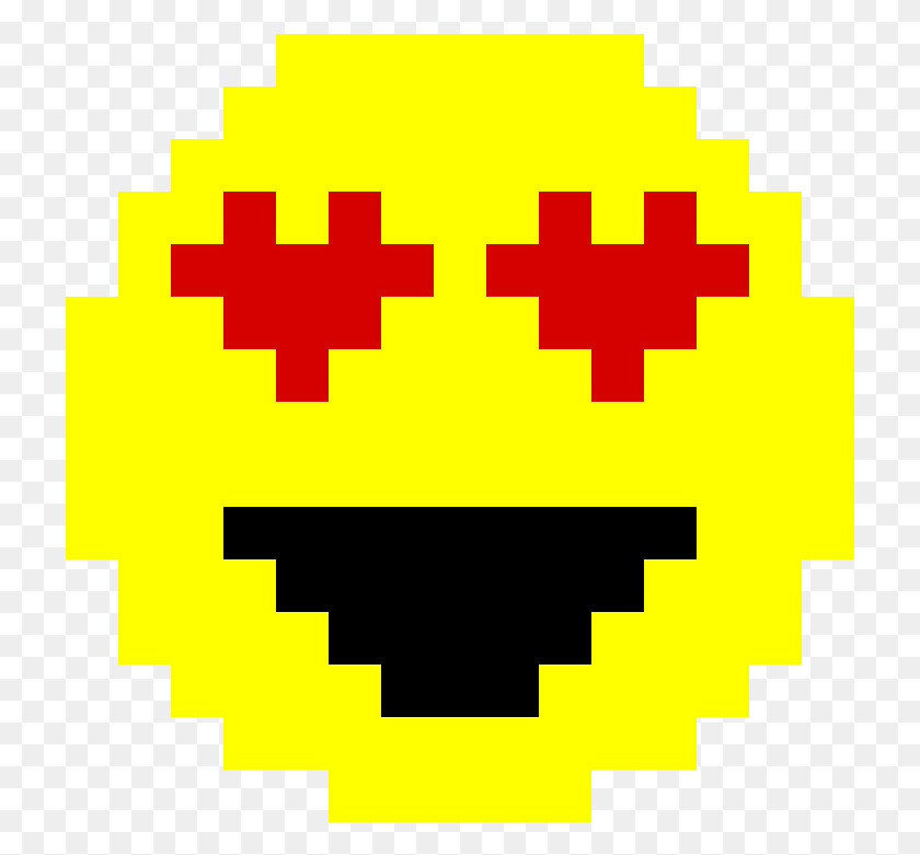 721x721 Heart Eyes Pixel Art Emoji Faces, First Aid, Pac Man HD PNG Download