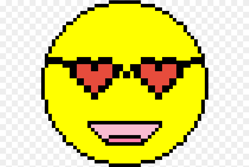 Heart Face Emoji Plate Pixel Art Transparent PNG
