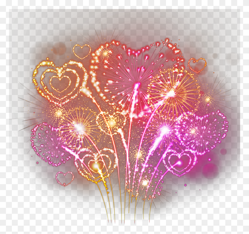2049x1914 Heart Fireworks HD PNG Download