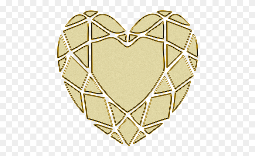 472x454 Heart Golden Gold Ornament Love Gold Decor Metal Gold Decor, Bracelet, Jewelry, Accessories HD PNG Download