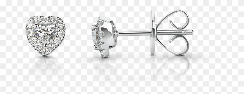 670x266 Heart Halo Promise Earring Earrings, Diamond, Gemstone, Jewelry HD PNG Download