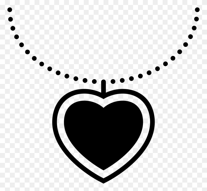 980x898 Heart Hanging Of A Necklace Icon, Stencil, Label, Text HD PNG Download