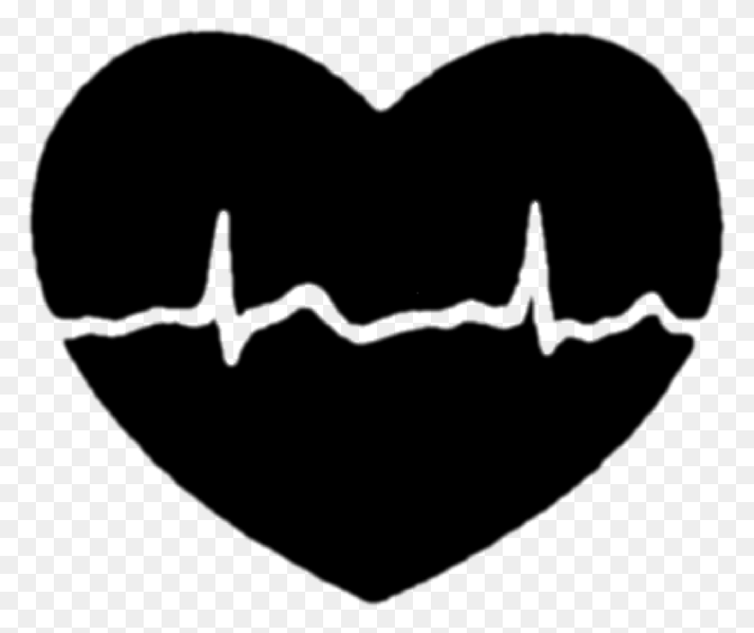1089x903 Heart Heartbeat Symbol Sticker Heartbeatstickers Heart With Heartbeat Silhouette, Gray, World Of Warcraft HD PNG Download