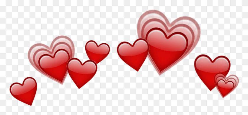804x341 Сердце Сердца Корона Emoji Emojis Red Rh Picsart Com Heart Crown Emoji, Текст, Этикетка, Подушка Hd Png Скачать