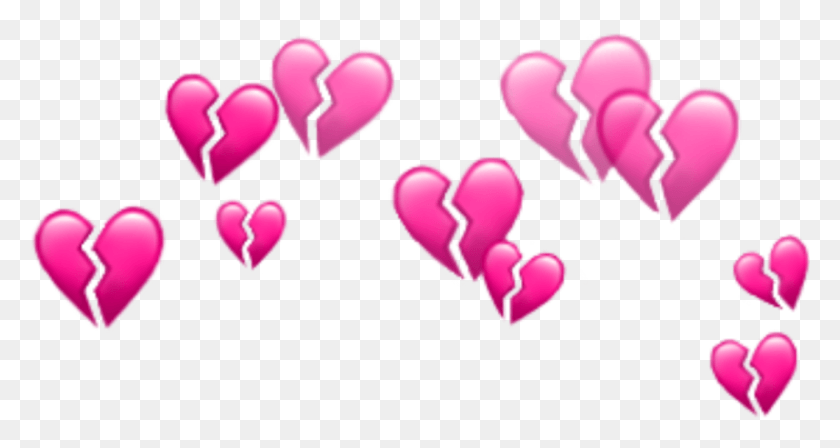 1280x637 Descargar Png Corazón Corazones Emociones Emoji Tumblr Corazón Roto Emoji Corona, Púrpura, Flor, Planta Hd Png