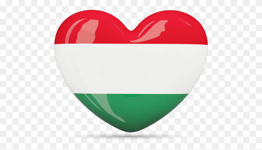 496x422 Heart Hungary Flag Heart, Balloon, Ball, Pillow HD PNG Download
