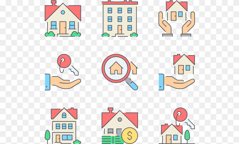 Heart Icon Multicolor Filled Sketch, Neighborhood Clipart PNG
