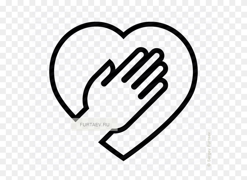 620x553 Heart Icons Hand Hand On Heart Icon, Text, Label, Word HD PNG Download