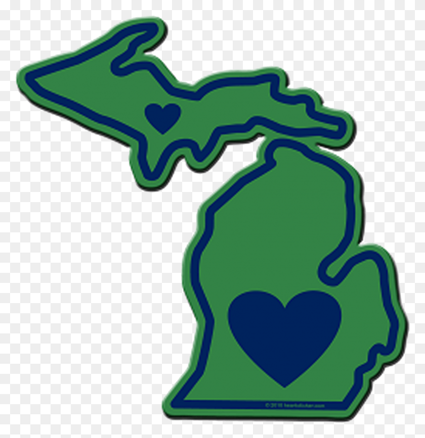 1715x1776 Heart In Michigan Sticker, Nature, Coast, Shoreline HD PNG Download