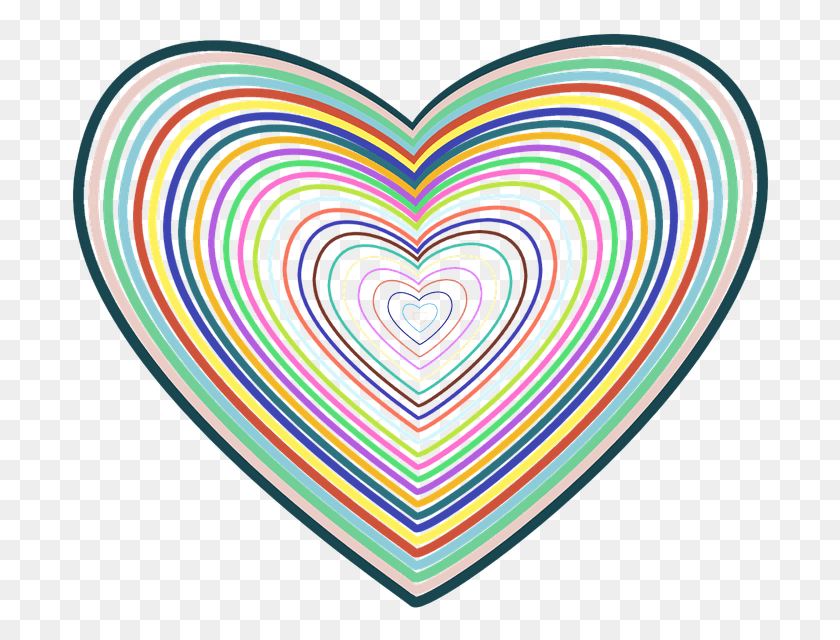702x580 Heart Lines Shape Romantic Colors Valentine Heart, Rug, Light, Graphics HD PNG Download